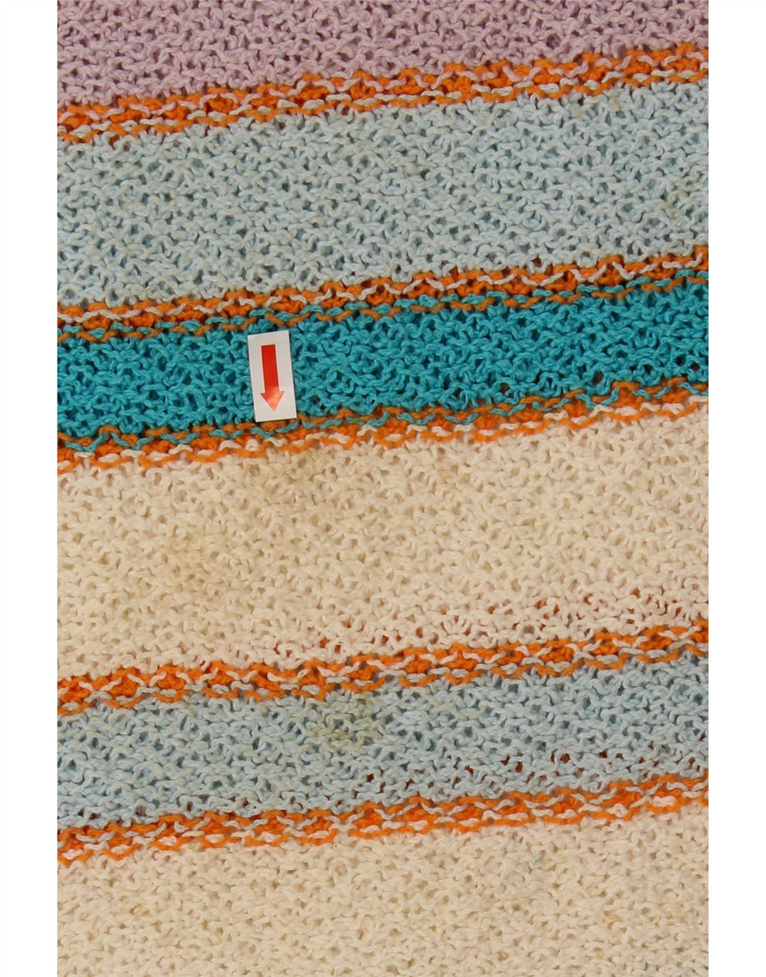 VINTAGE Damevest Tank Top UK 14 Stor flerfarvet stribet bomuld