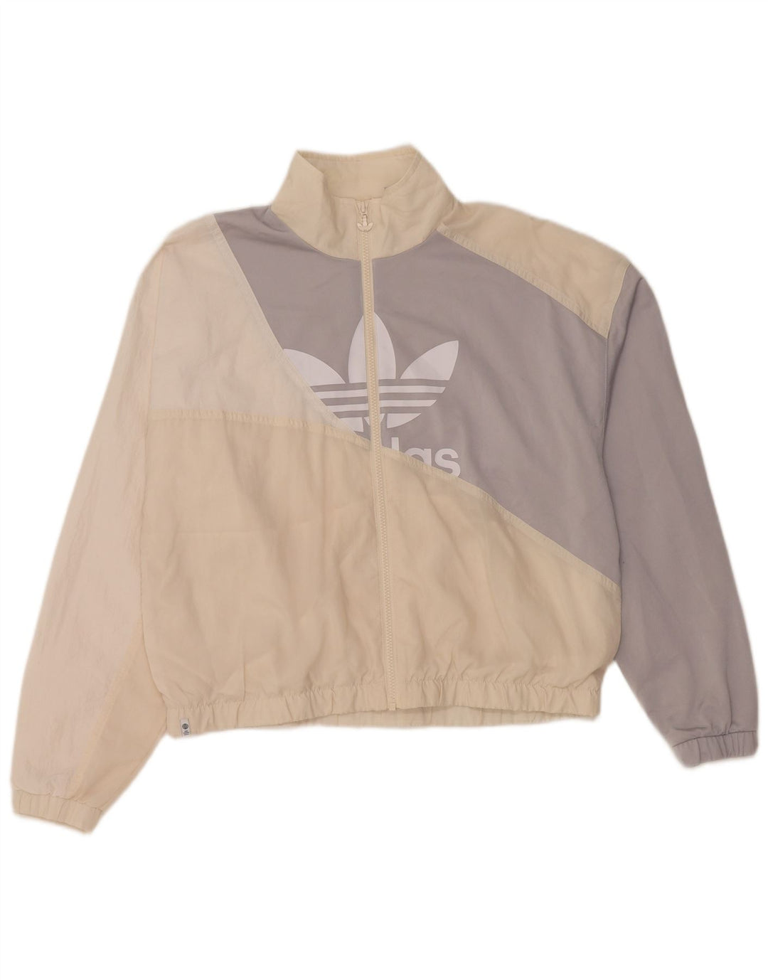 Adidas Grafisk træningsdragt topjakke til kvinder UK 14 Large Off White Polyamid