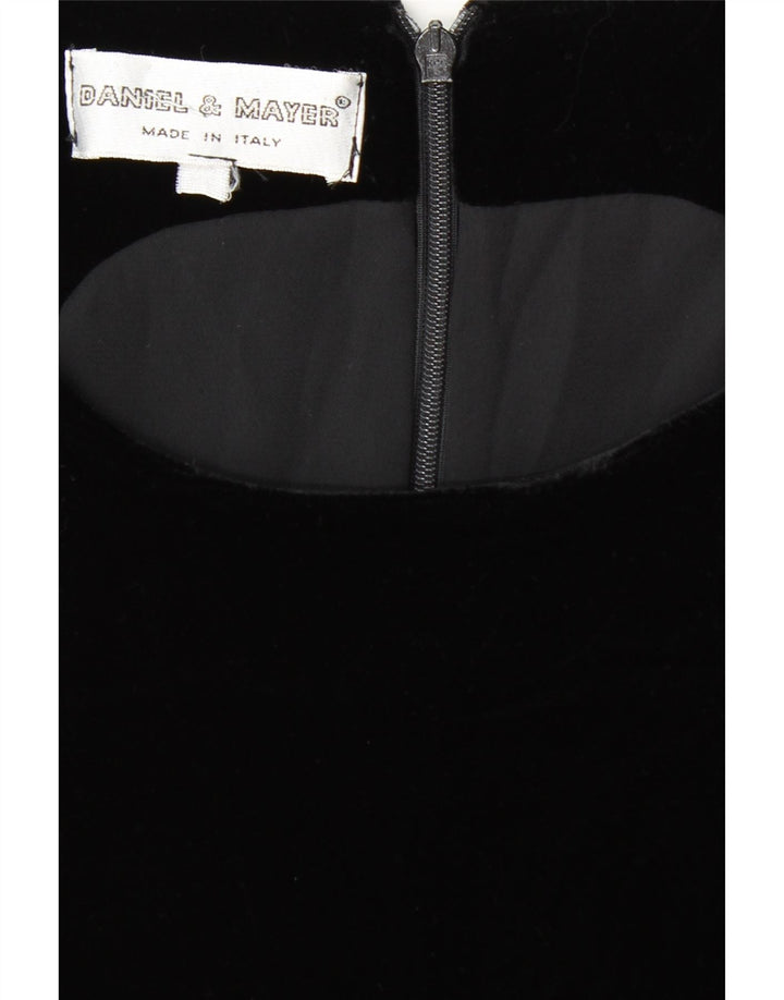 DANIEL & MAYER Dame Ærmeløs Velvet Sheath Dress UK 12 Medium Black