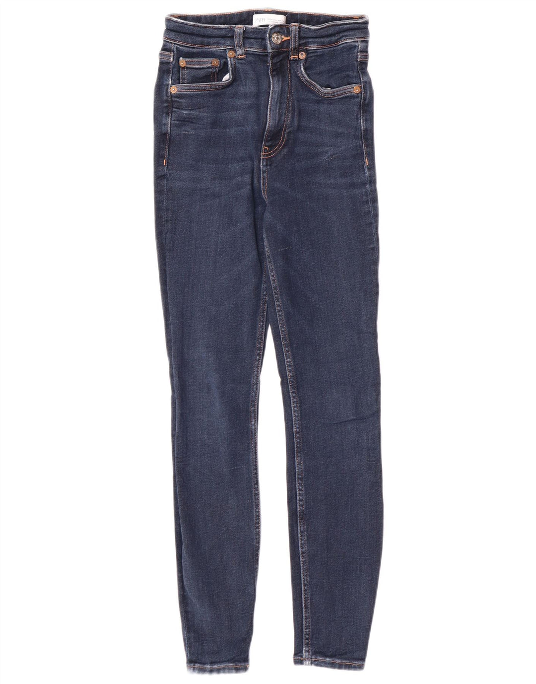 Zara Dame Højtalje Skinny Jeans EU 34 2XS W24 L27 Blå