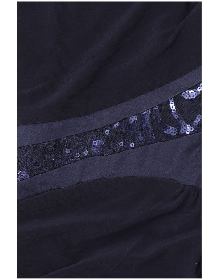 RALPH LAUREN Dame Ærmeløs Skede Kjole US 4 Small Navy Blue Polyester