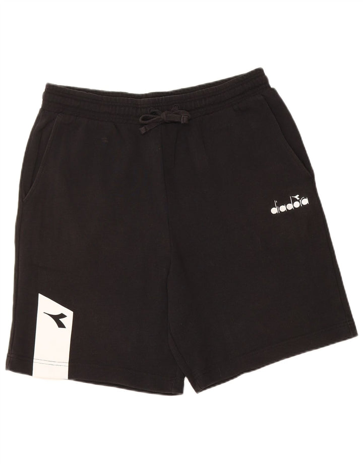 Diadora Herre Sportshorts Medium Sort Colourblock Bomuld