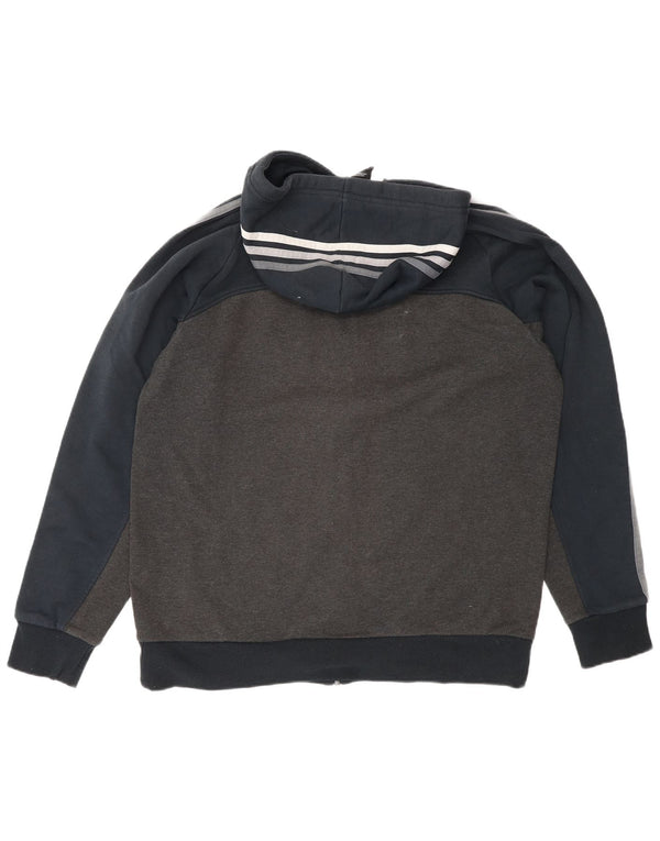 Adidas Hættetrøje med lynlås til mænd Stor Grå Colourblock Bomuld