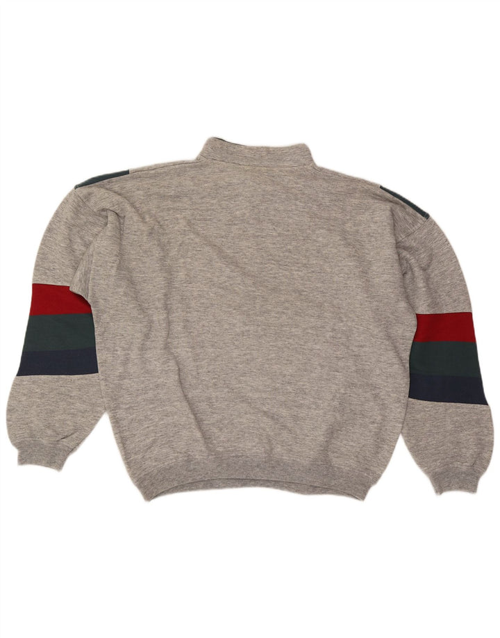 North Pole Herre Zip Neck Sweatshirt Jumper XL Grå Colourblock