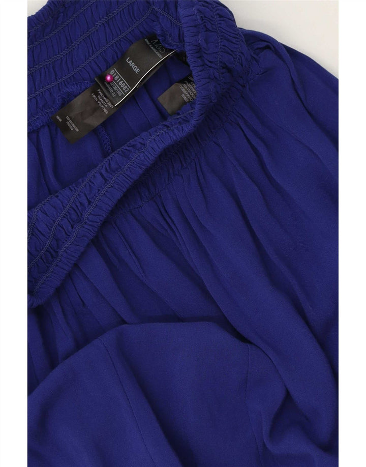 Marks & Spencer Dame Harem Bukser Large W32 L26 Blue Viscose