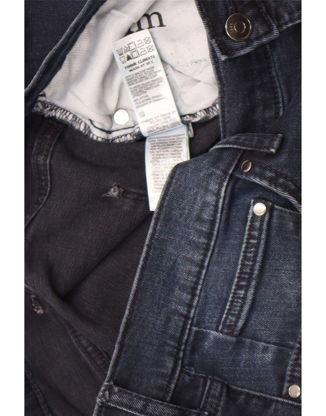 Marks & Spencer Herre Slim Jeans W36 L33 Marineblå Bomuld