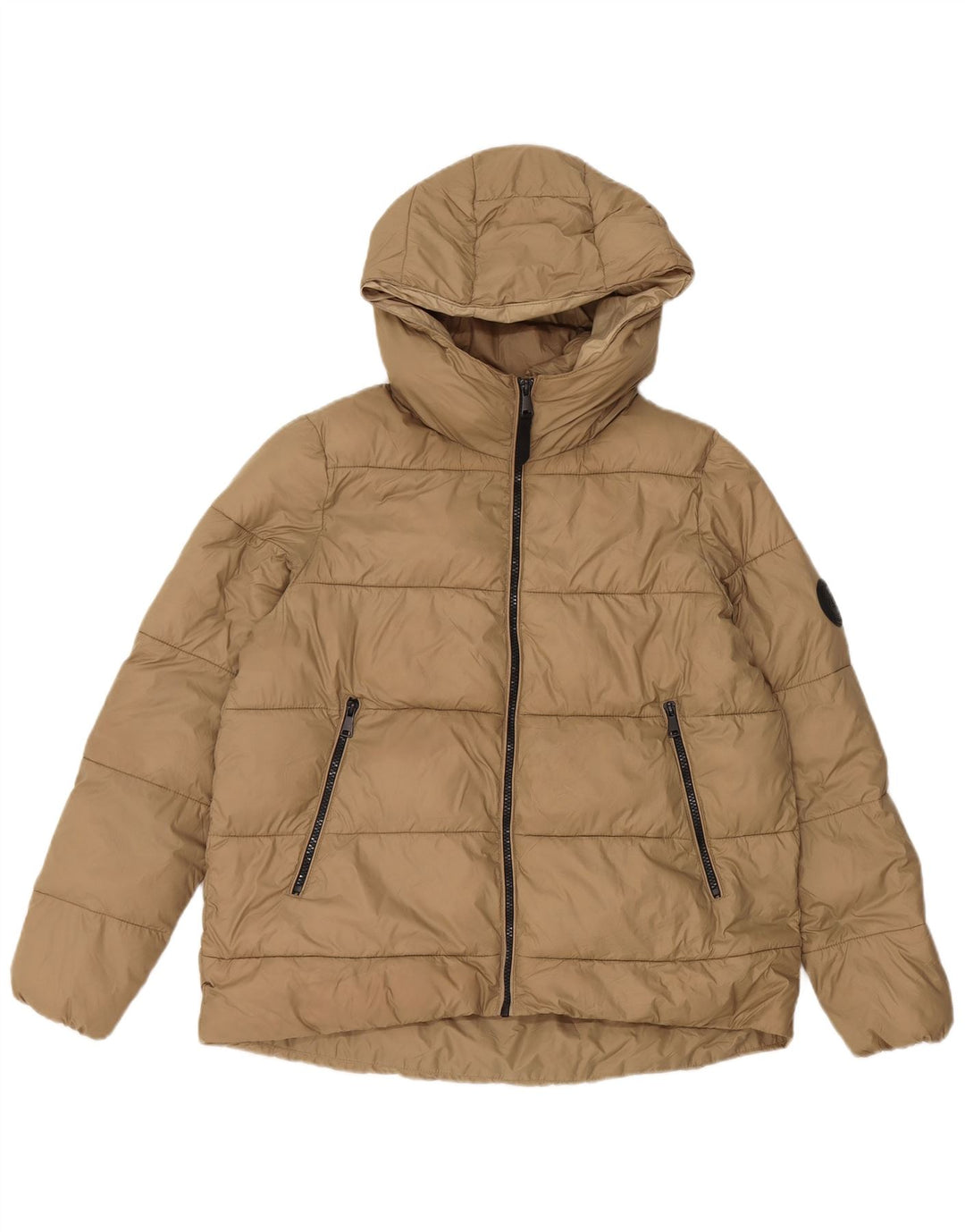 Zara Herre hættepolstret jakke UK 36 Small Beige