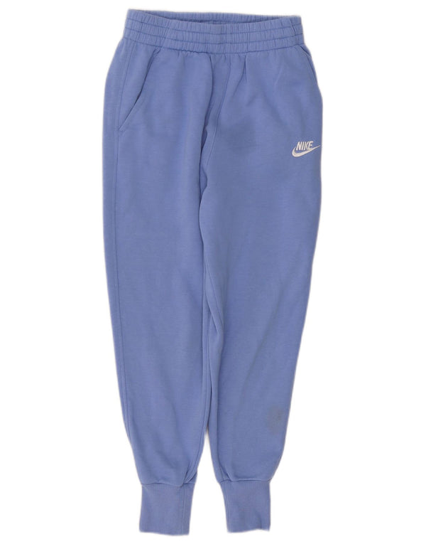 Nike Girls Tracksuit Trousers Joggers 10-11 Years Medium Blue Cotton