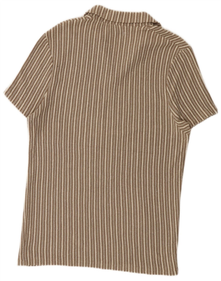 Zara Herre Polo Shirt Stor Beige Stribet