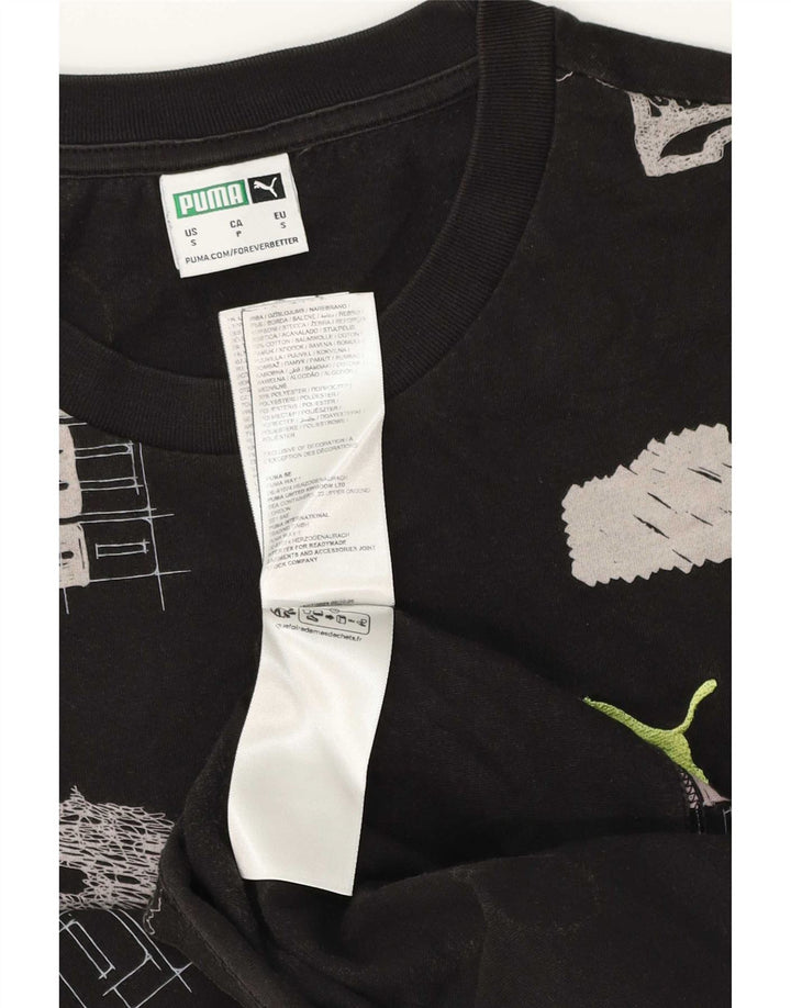 Puma Herre grafisk T-shirt top lille sort bomuld