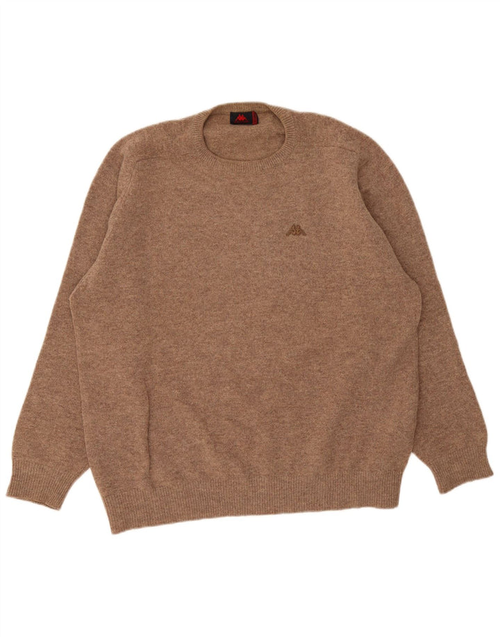 Kappa Herre Crew Neck Jumper Sweater 2XL Beige Uld