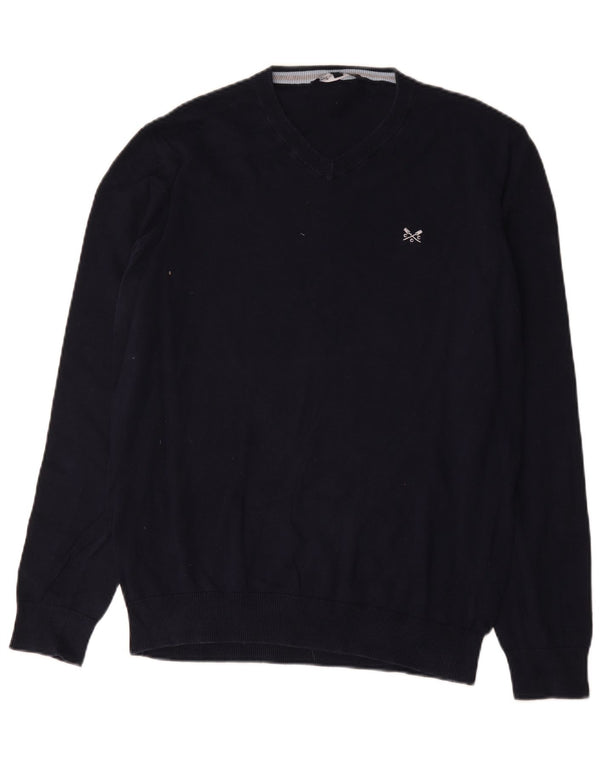 Besætningstøj Herre V-hals sweater Stor marineblå bomuld