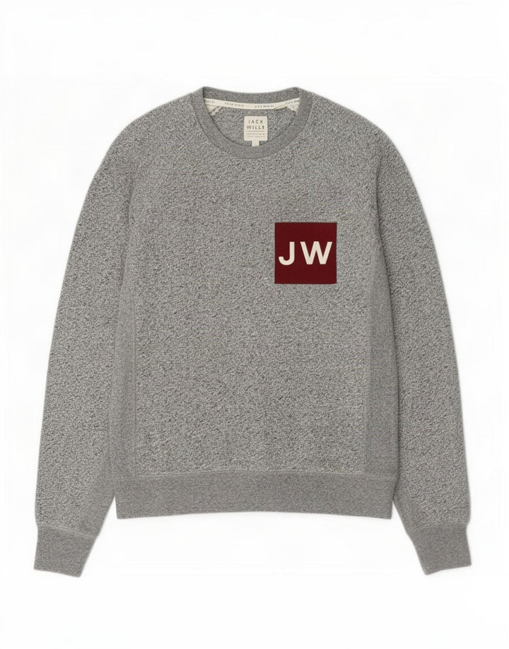 Jack Wills Herre grafisk sweatshirt jumper lille grå flækket bomuld