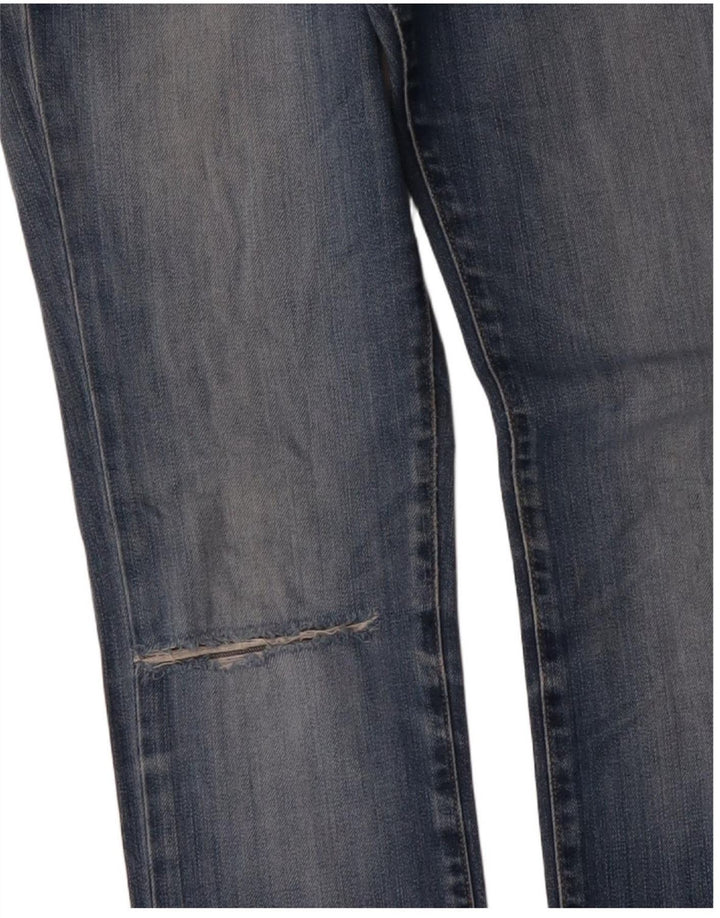Lee Kvinder Distressed Slim Jeans W27 L33 Blå