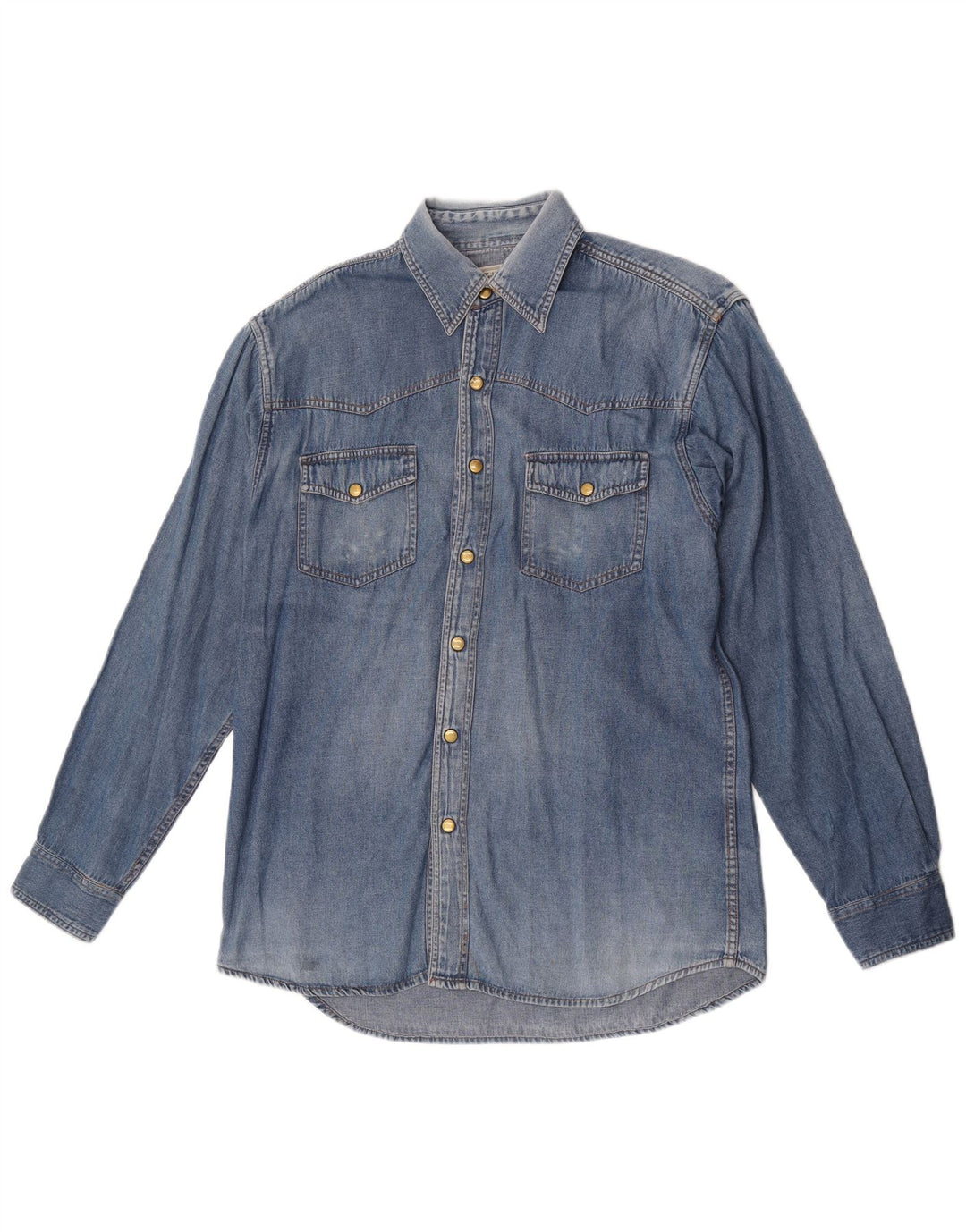 Skrædder & Søn Herre Denim skjorte Størrelse 41/42 Large Blå