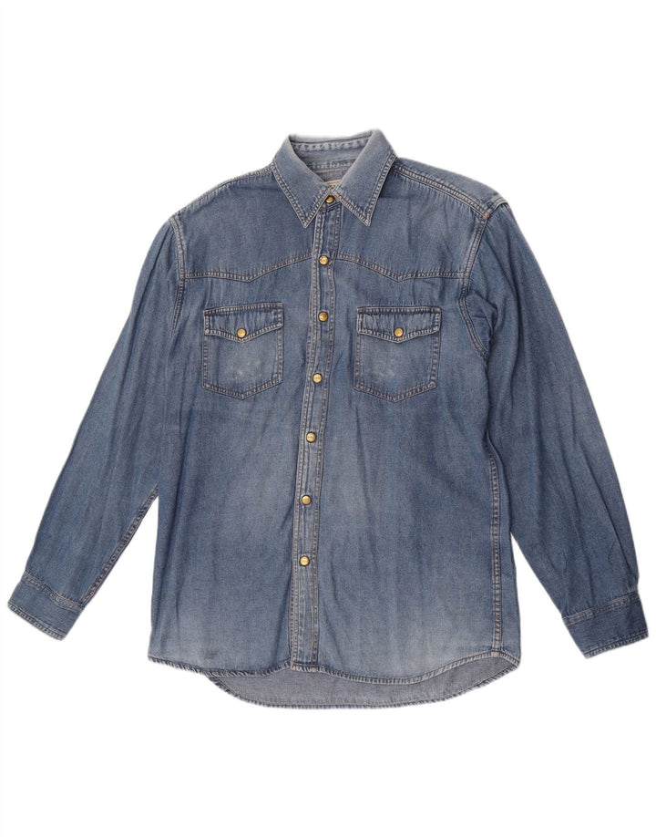 Skrædder & Søn Herre Denim skjorte Størrelse 41/42 Large Blå