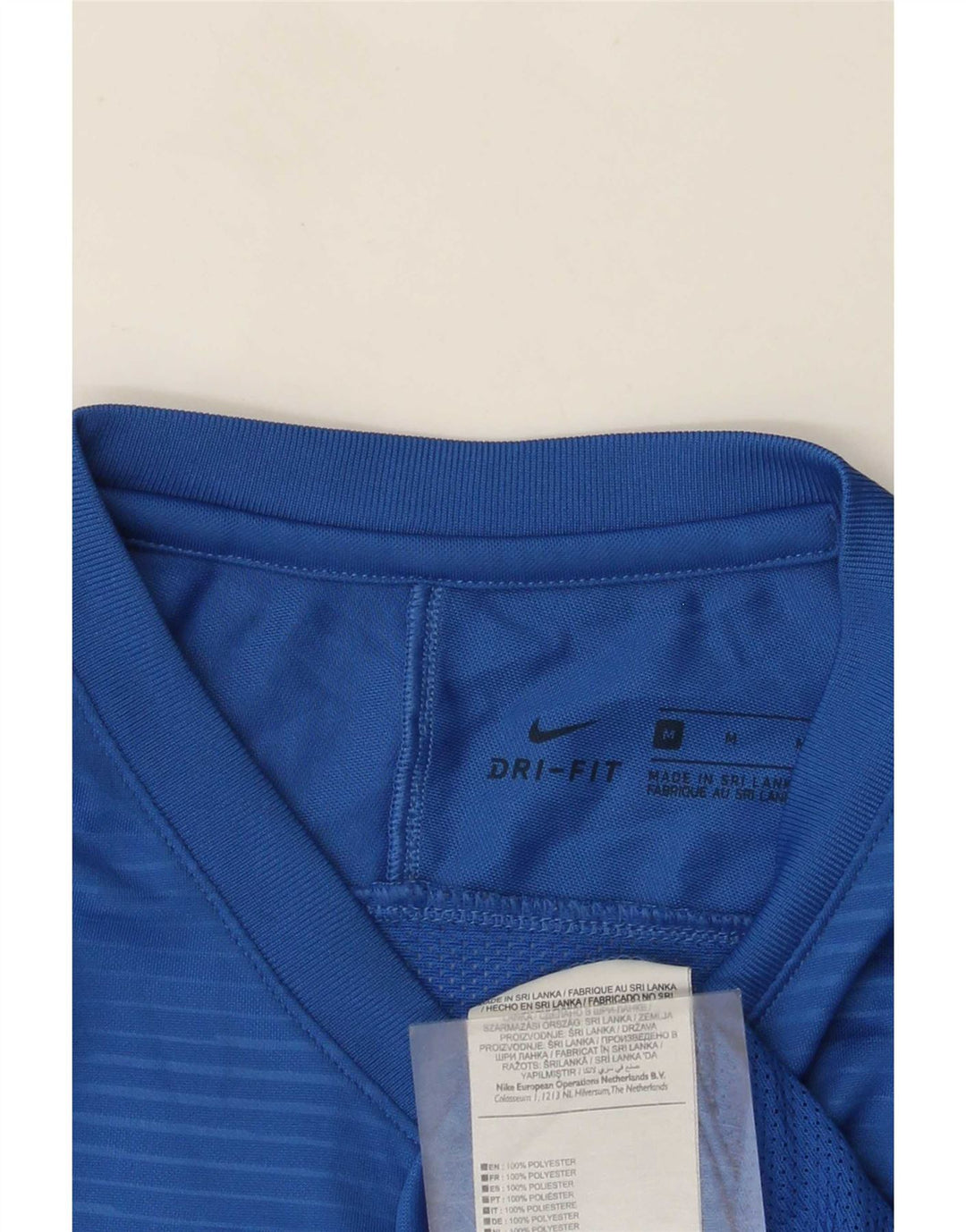 Nike Herre Dri Fit grafisk T-shirt top mellemblå nålestribet polyester