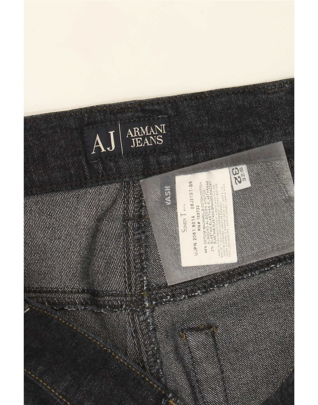 Armani Dame Straight Jeans W32 L34 Marineblå Bomuld
