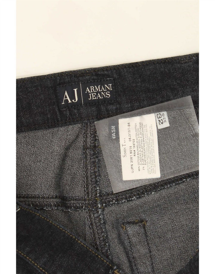 Armani Dame Straight Jeans W32 L34 Marineblå Bomuld