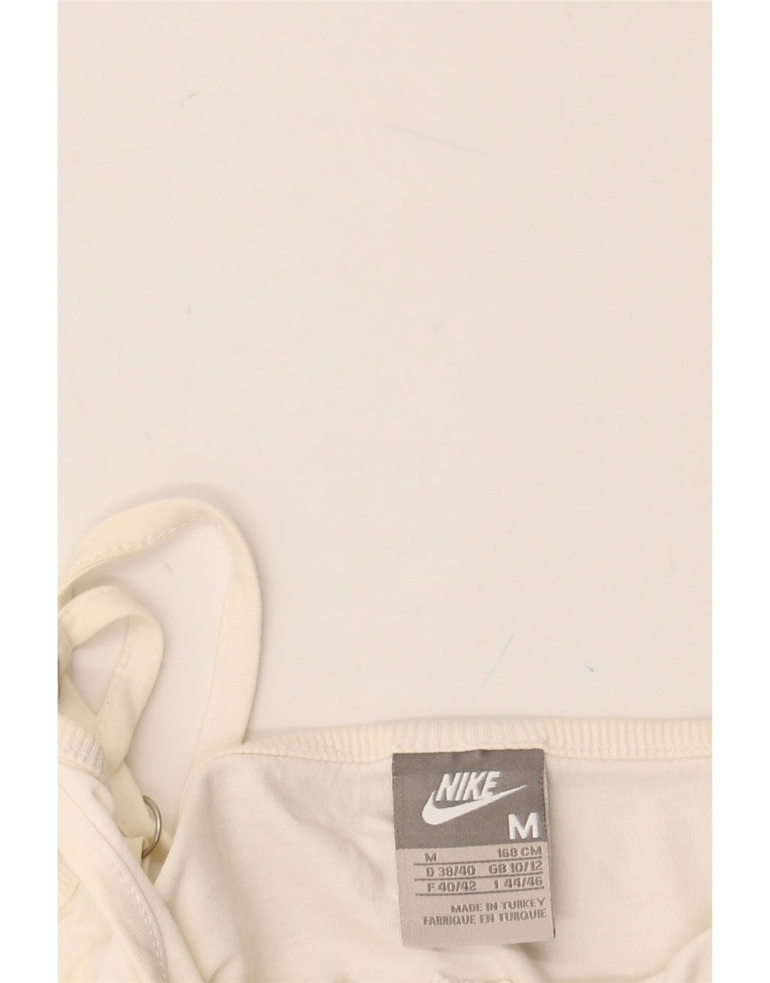 NIKE Womens Crop Graphic Cami Top UK 10/12 Medium Off White