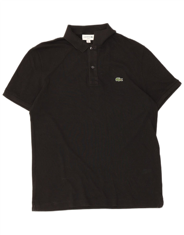 Lacoste Herre Slim Fit Polo Shirt Størrelse 5 Large Sort Bomuld