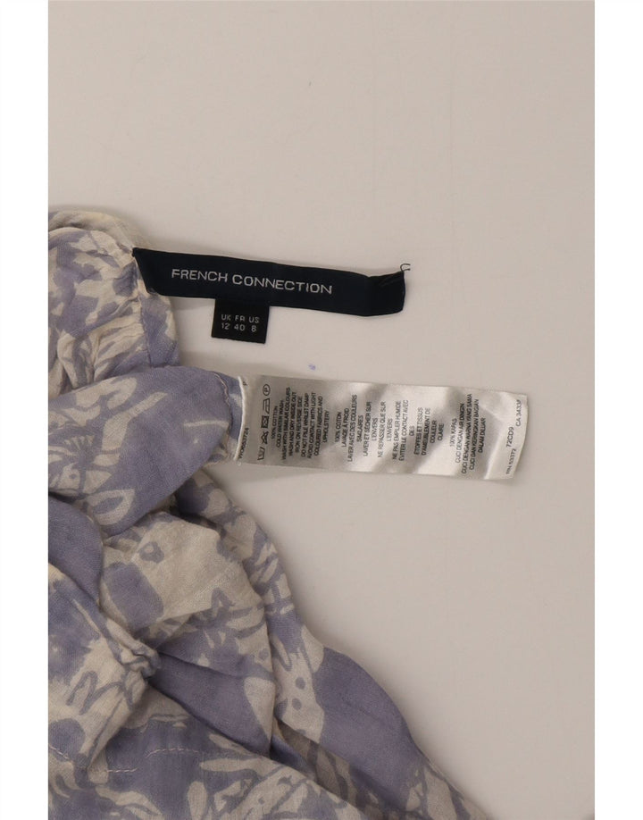 FRANSK FORBINDELSE Dame 3/4-ærmet skjortebluse UK 12 Medium Blue Floral