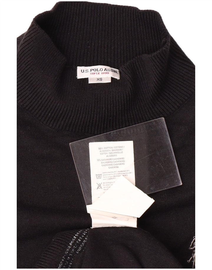 U.S. POLO ASSN. Dame Turtle Neck Jumper Sweater UK 6 XS Sort bomuld