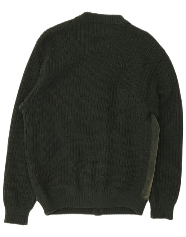 Malagrida Herre Cardigan Sweater Medium Green Argyle/Diamond Wool