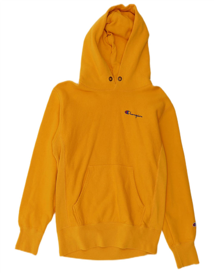 Champion Herre Reverse Weave Hoodie Jumper Medium Gul Bomuld