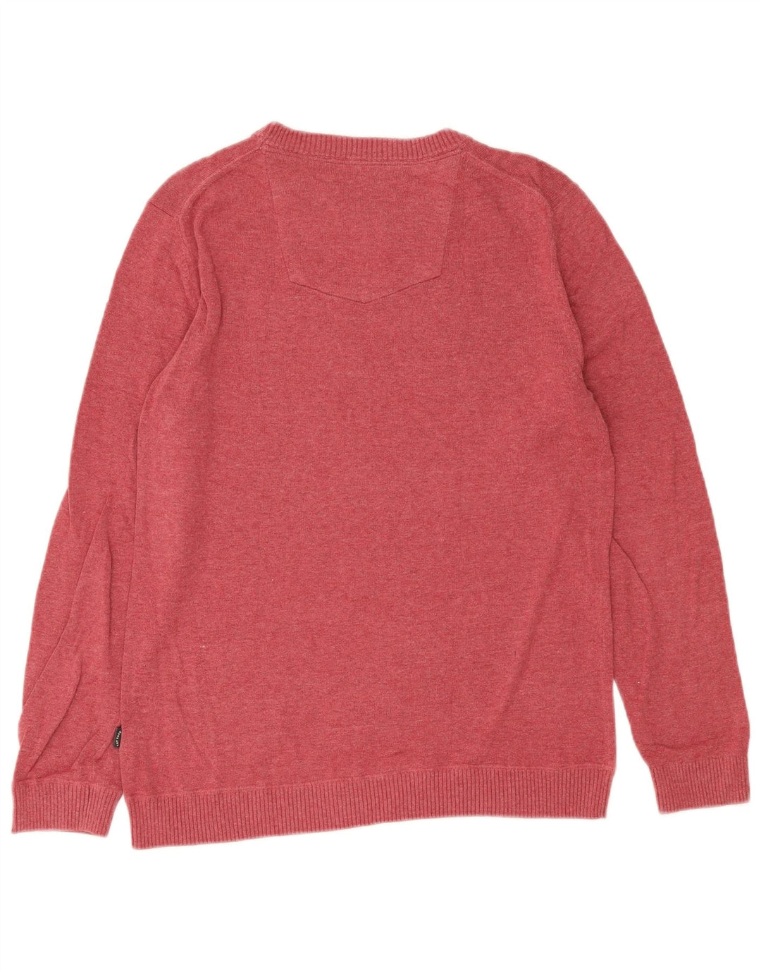 Fedt ansigt herre rund hals sweater medium rød bomuld
