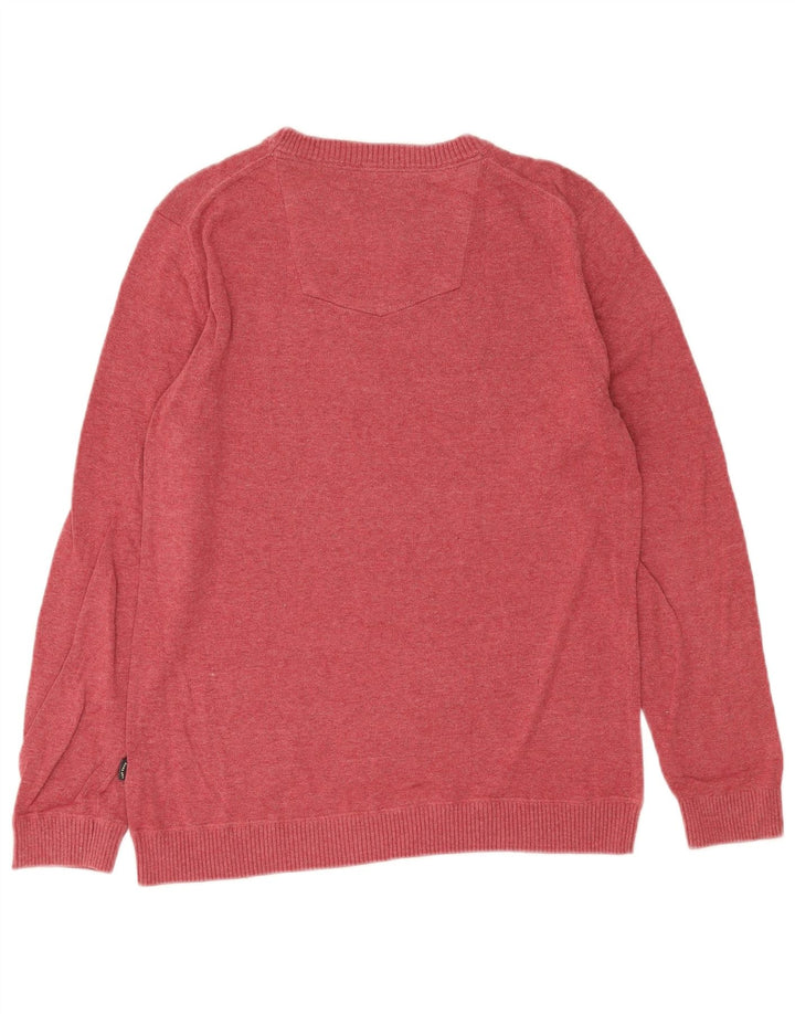 Fedt ansigt herre rund hals sweater medium rød bomuld