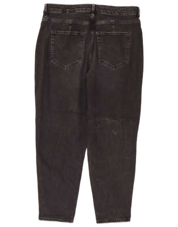 Marks & Spencer Dame Mom Tapered Jeans UK 14 Large W34 L26 Black Bomuld