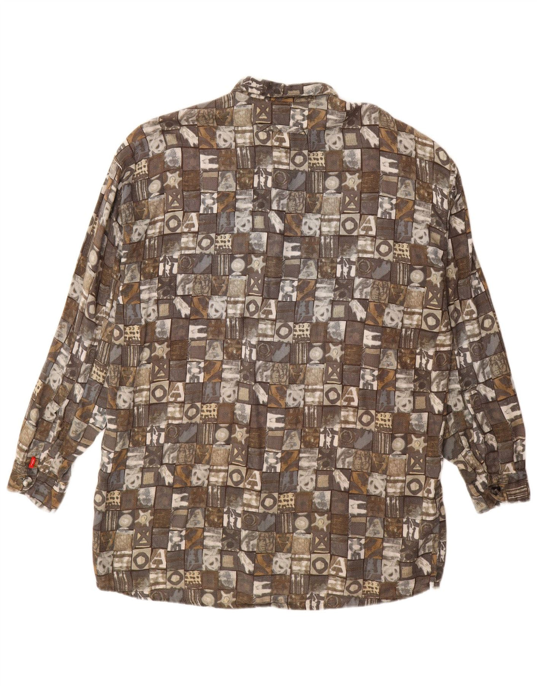 SIGNUM Lang skjorte til mænd, stor grå patchwork