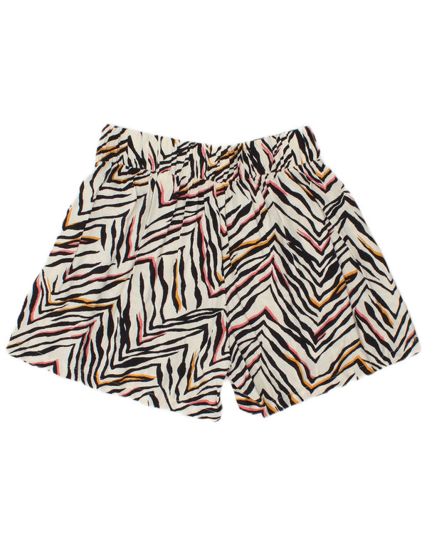 Marks & Spencer Kvinder Casual Shorts UK 8 Small W28 White Animal Print