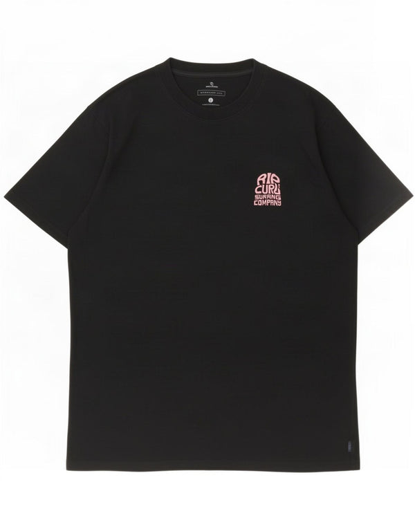 Rip Curl Herre Standard Fit T-Shirt Top Stor Sort Bomuld