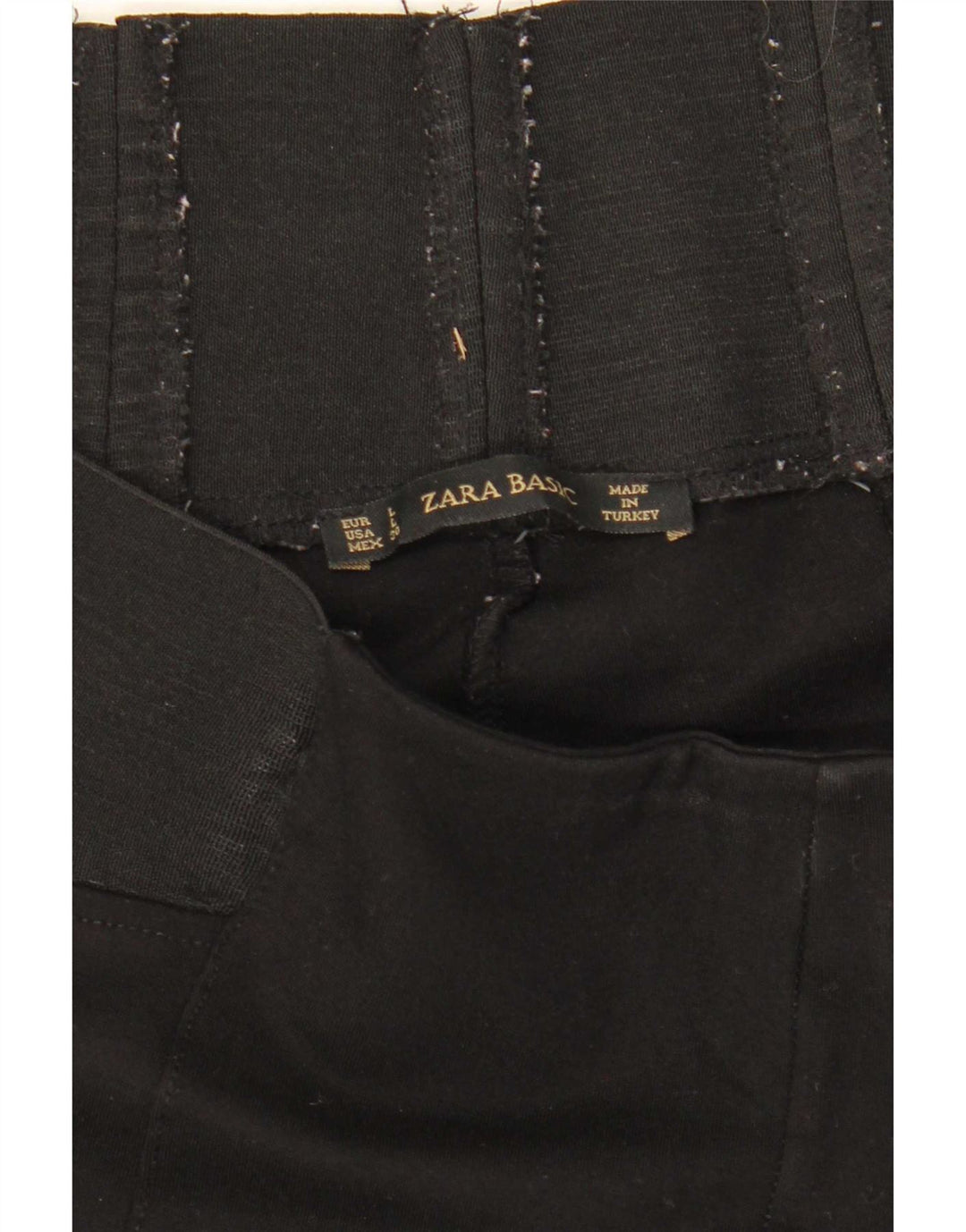 Zara Womens Crop Leggings UK 16 Large Black