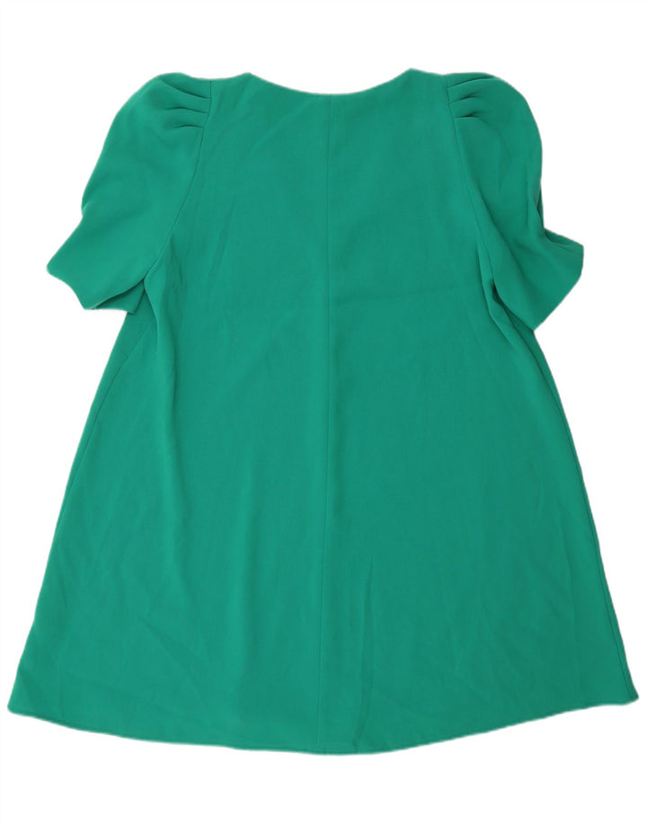 Zara Dame A-Line Kjole UK 16 Stor Grøn Polyester