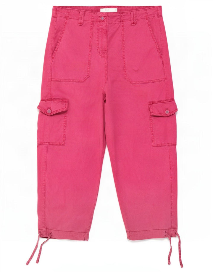 Marks & Spencer Dame Cargo Capri Bukser UK 12 Medium W30 L22 Pink