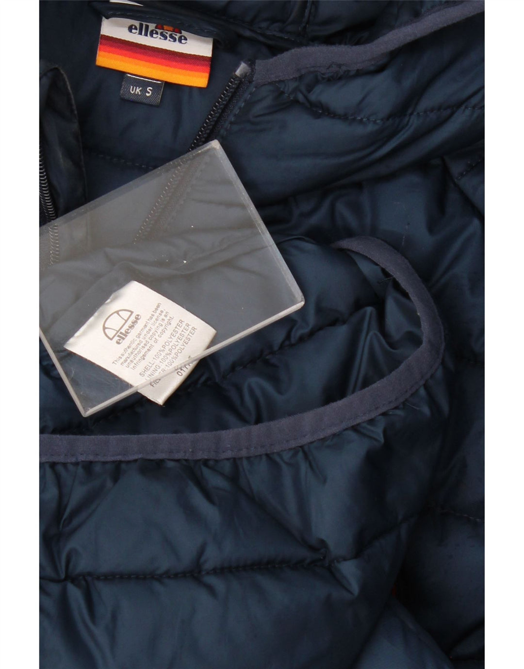 ELLESSE Herre hættepolstret jakke UK 36 Small Navy Blue Polyester