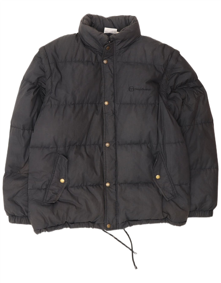 Sergio Tacchini herre polstret jakke UK 42 XL marineblå bomuld