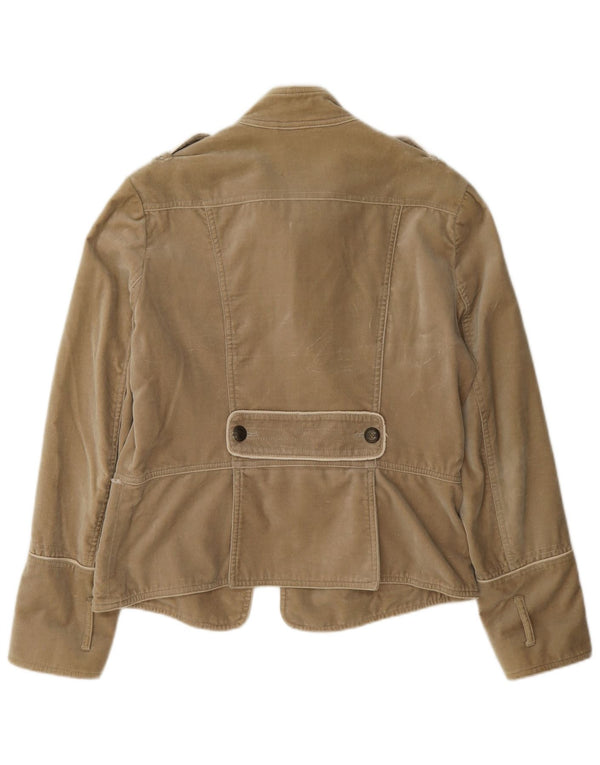 Massimo Dutti Dame Dobbeltradet Military Blazer Jacket UK 18 XL Beige