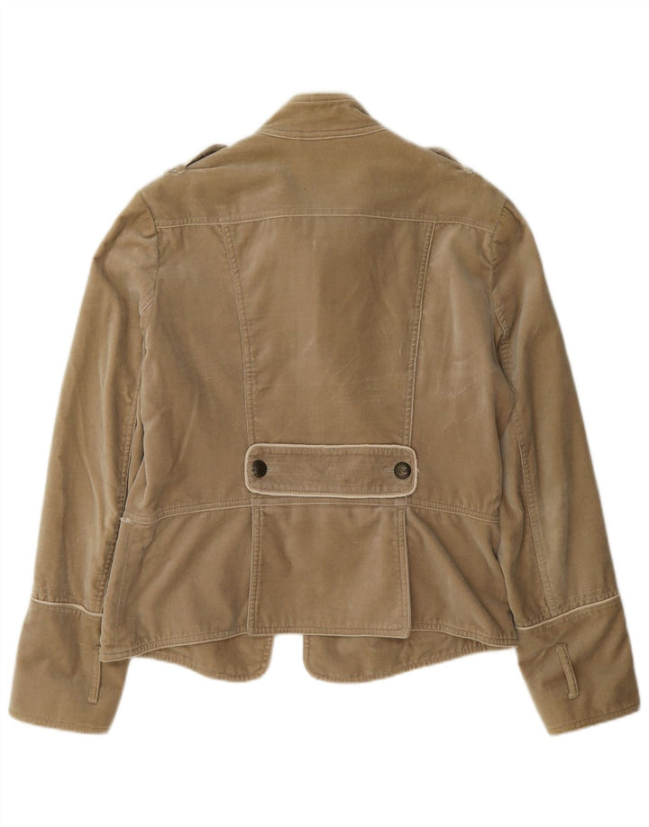Massimo Dutti Dame Dobbeltradet Military Blazer Jacket UK 18 XL Beige