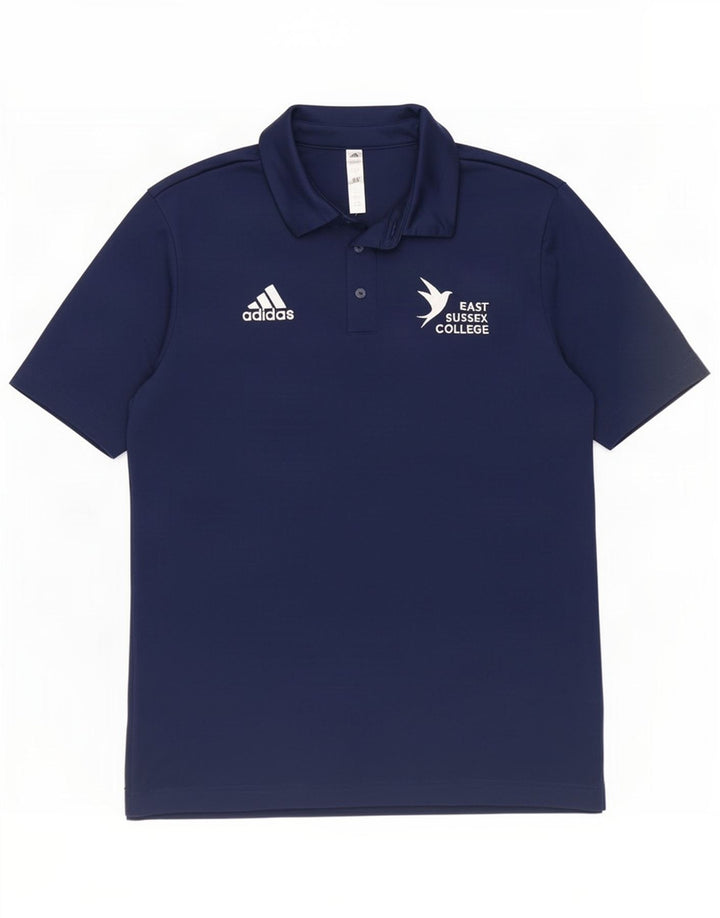 Adidas grafisk poloshirt til mænd, lille marineblå polyester