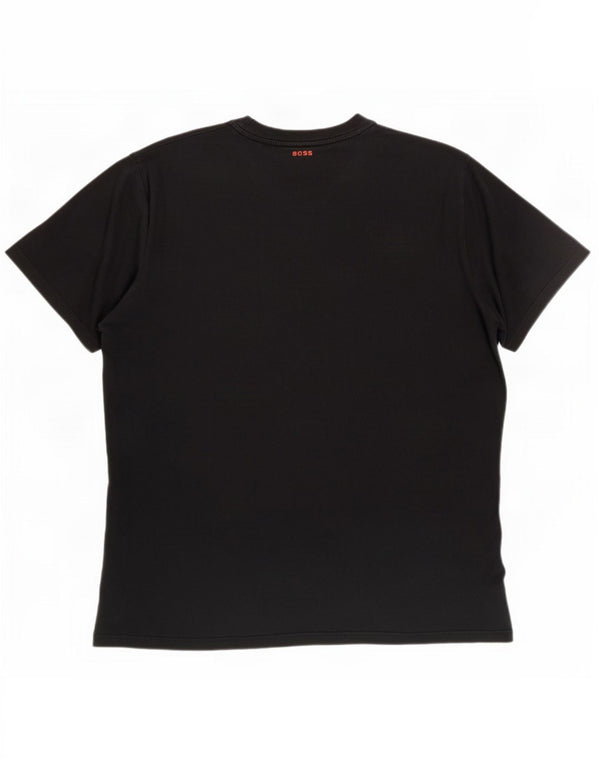 Hugo Boss Herre Grafisk T-Shirt Top 2XL Sort Bomuld