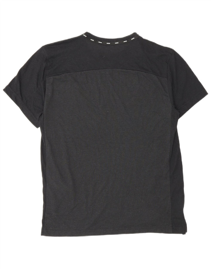 Nike Herre Dri Fit Standard Fit Grafisk T-shirt Top Lille sort polyester