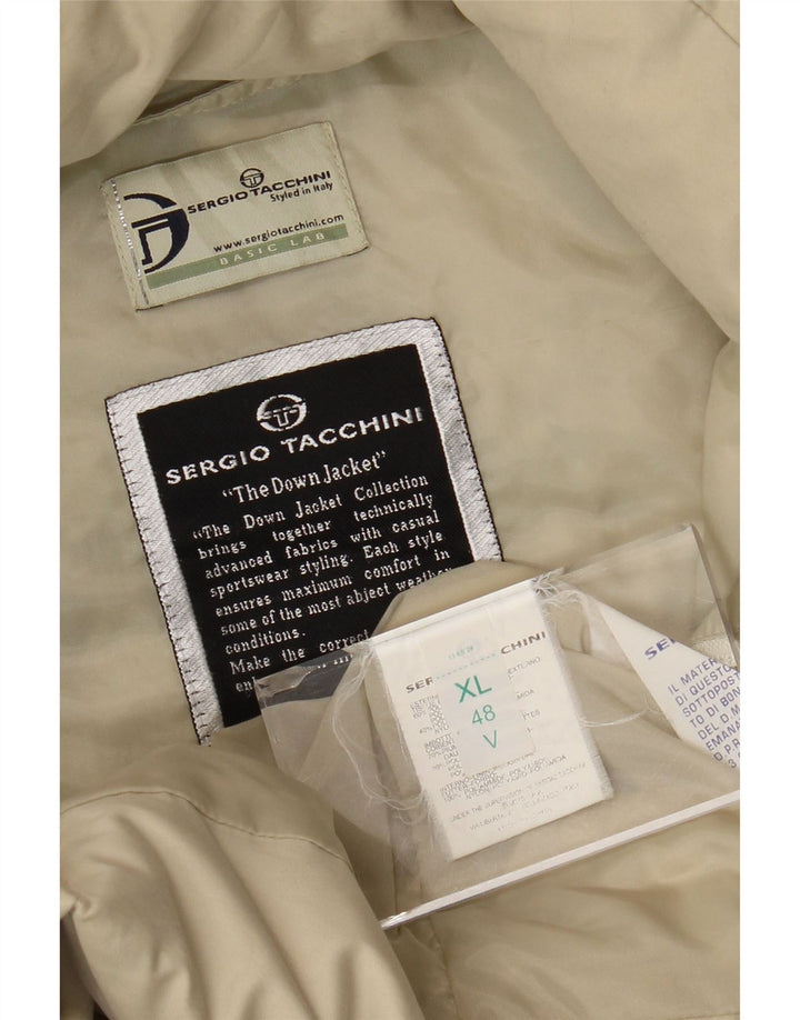 SERGIO TACCHINI Dame Oversized Polstret hættefrakke UK 48 XL Beige