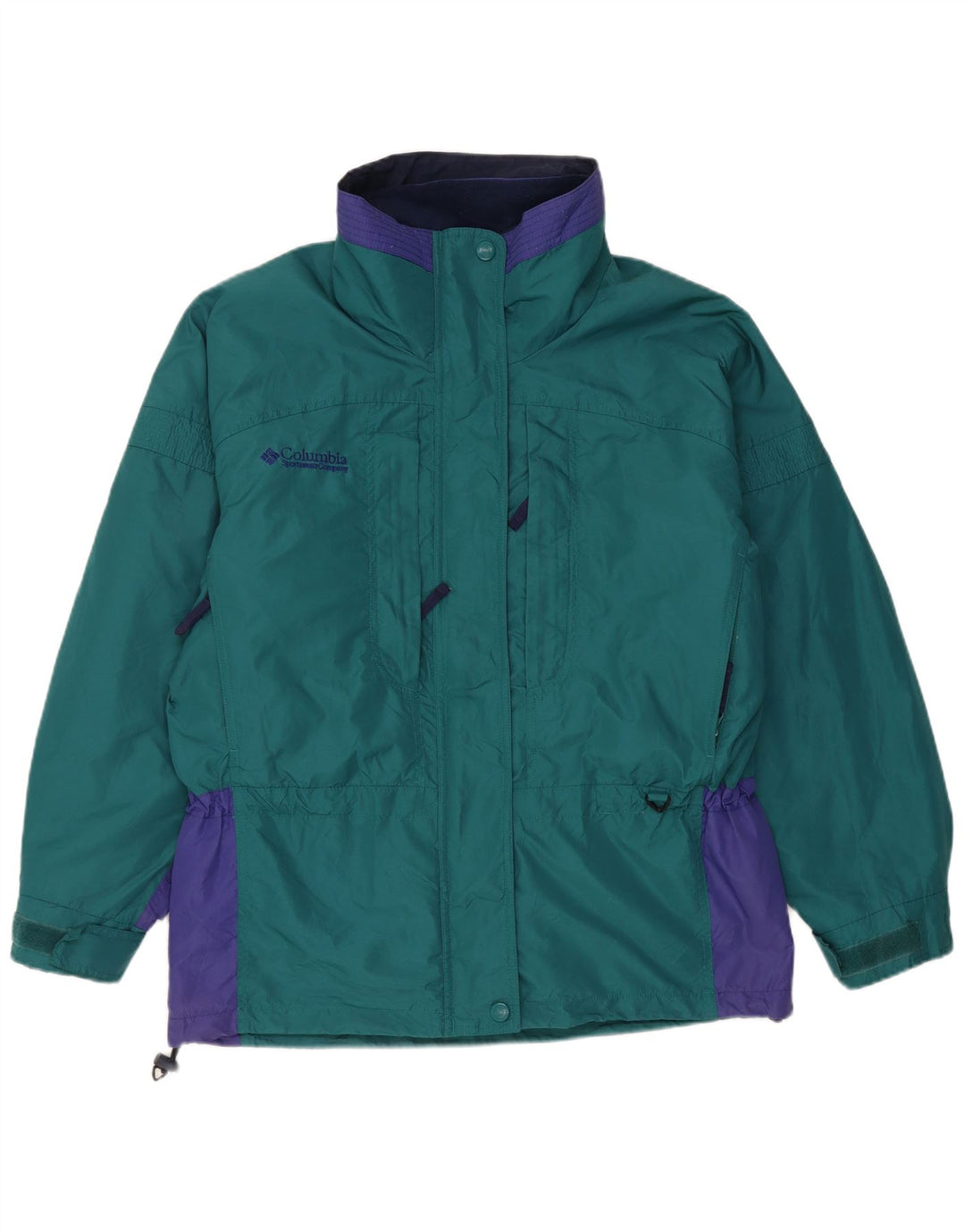 Columbia Womens Oversized Vendbar Jakke UK 14 Medium Green Colourblock