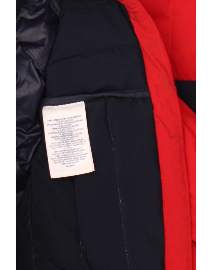 Lands End Herre polstret jakke UK 38 Medium Rød Colourblock Polyester