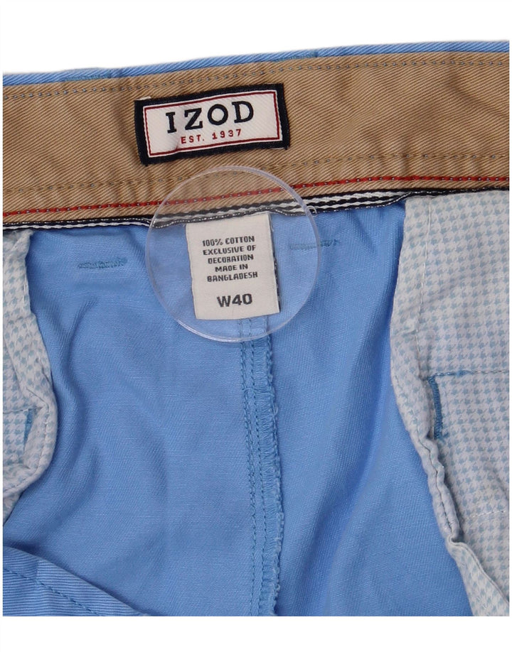Izod Herre Chino Shorts W40 XL Blå Bomuld