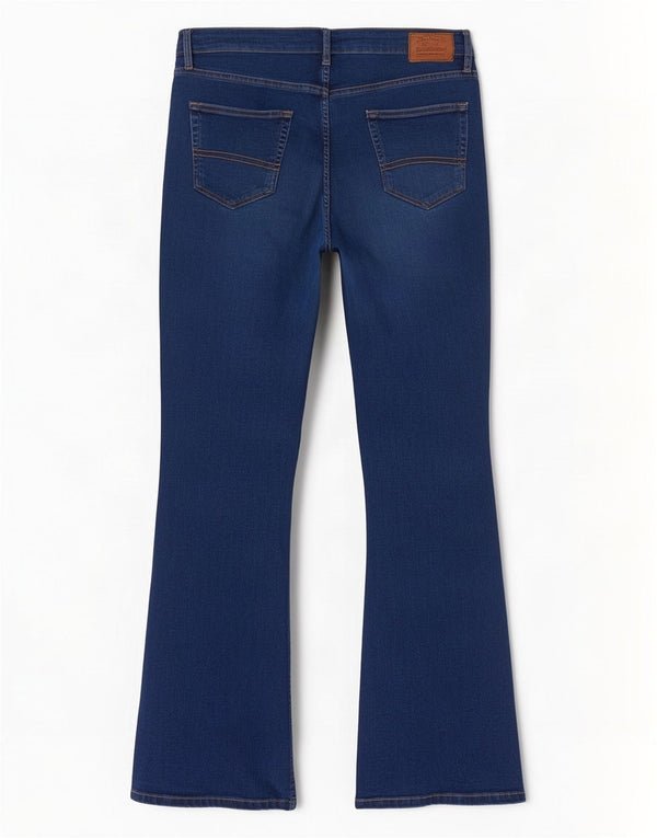 Fat Face Dame Brooke Bootcut Jeans UK 18 XL W36 L28 Blå Bomuld